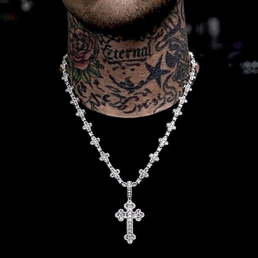 Iced Out Cross Necklace 20 Inch 0 D 26